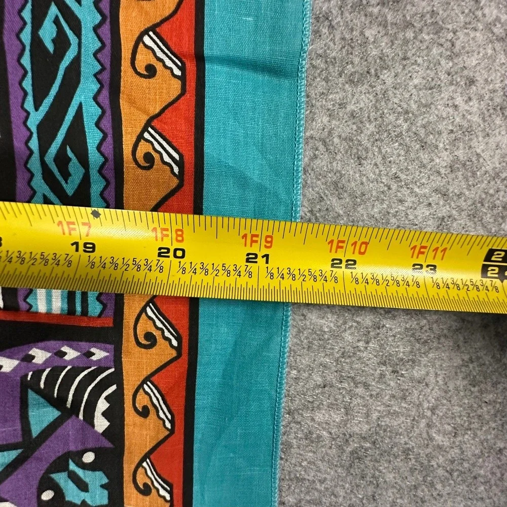 Wamcraft Bandana 21x21.5 Teal Multicolor Southwestern Thunderbird Geometric
